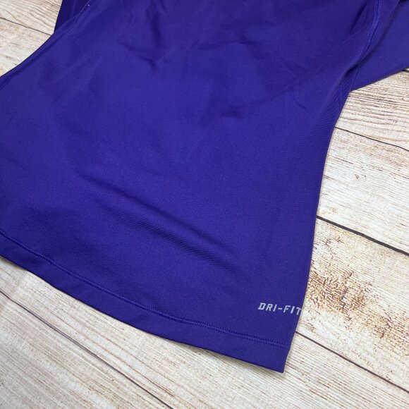 Nike Pro Dri-FIT Purple Half Zip Pullover Size Small Thumbholes Workout Running - Picture 14 of 14